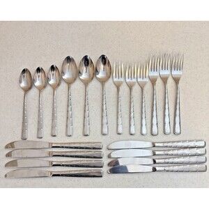 Reed & Barton Rebacraft Swagger Stainless Steel Flatware 20 Piece Lot Spoon Fork